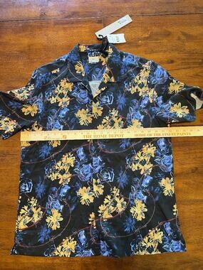 NWT Mens Ksubi Hyperflower Resort Short Sleeve Shirt, Size L